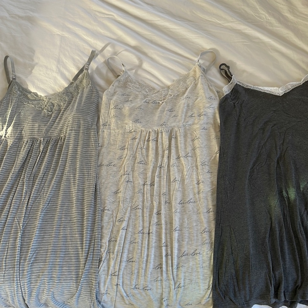 Mixed 3-Pack Maternity Modal nursing PJ Dress